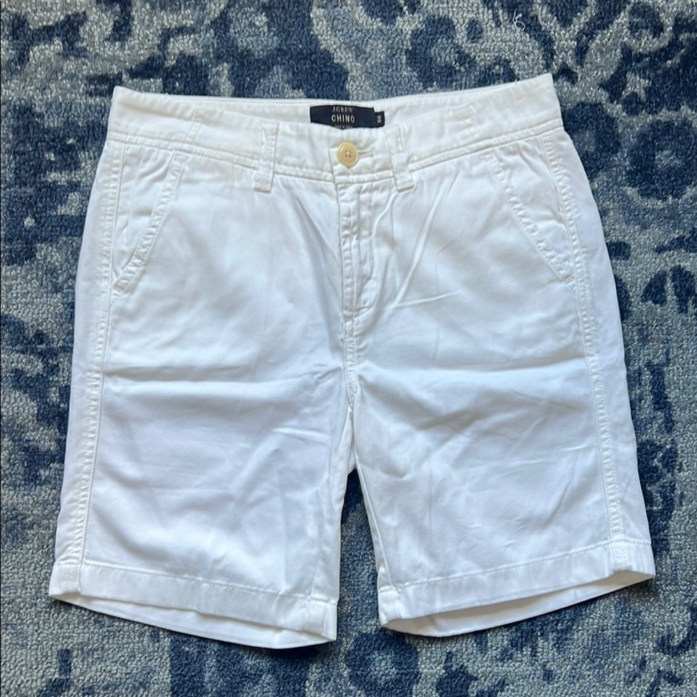J. Crew White Flat Front Chino Shorts size 00